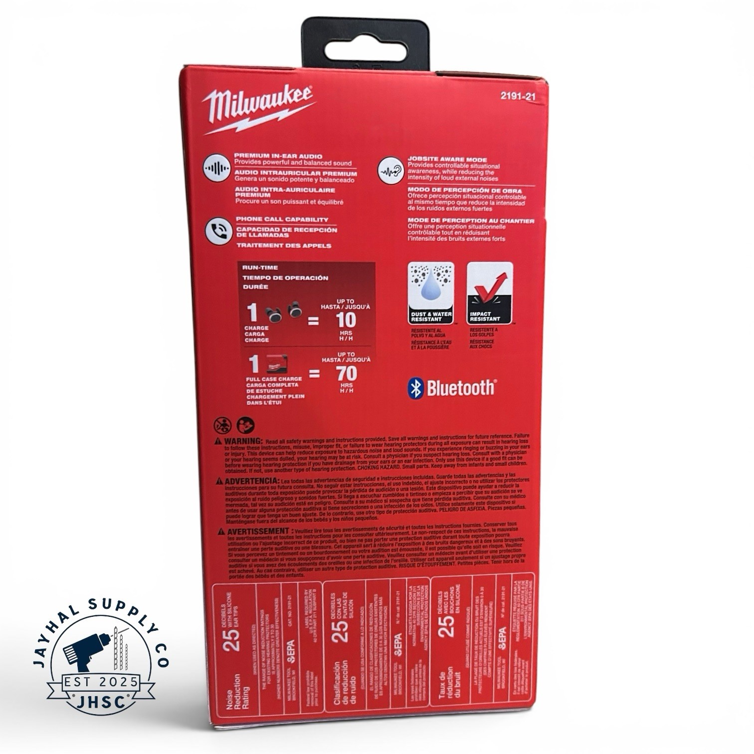 Milwaukee 2191-21 Red Lithium USB Bluetooth Jobsite Ear Buds