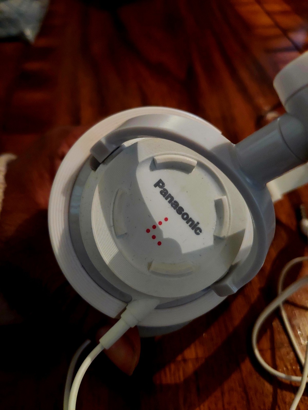 Panasonic White Wired Headband Headphones with On-Cable Microphone, 3.5mm Jack