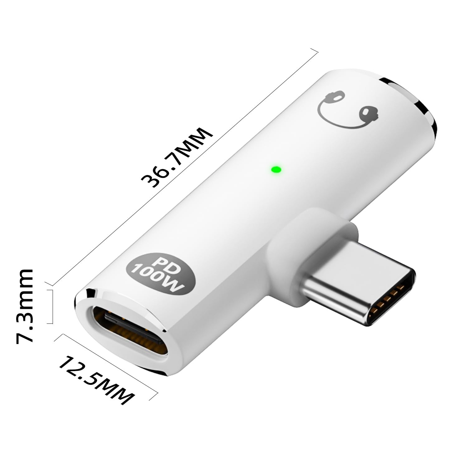 Jadebones USB C to 3.5mm Audio Jack Adapter with 100W Fast Charging, White | 2-i