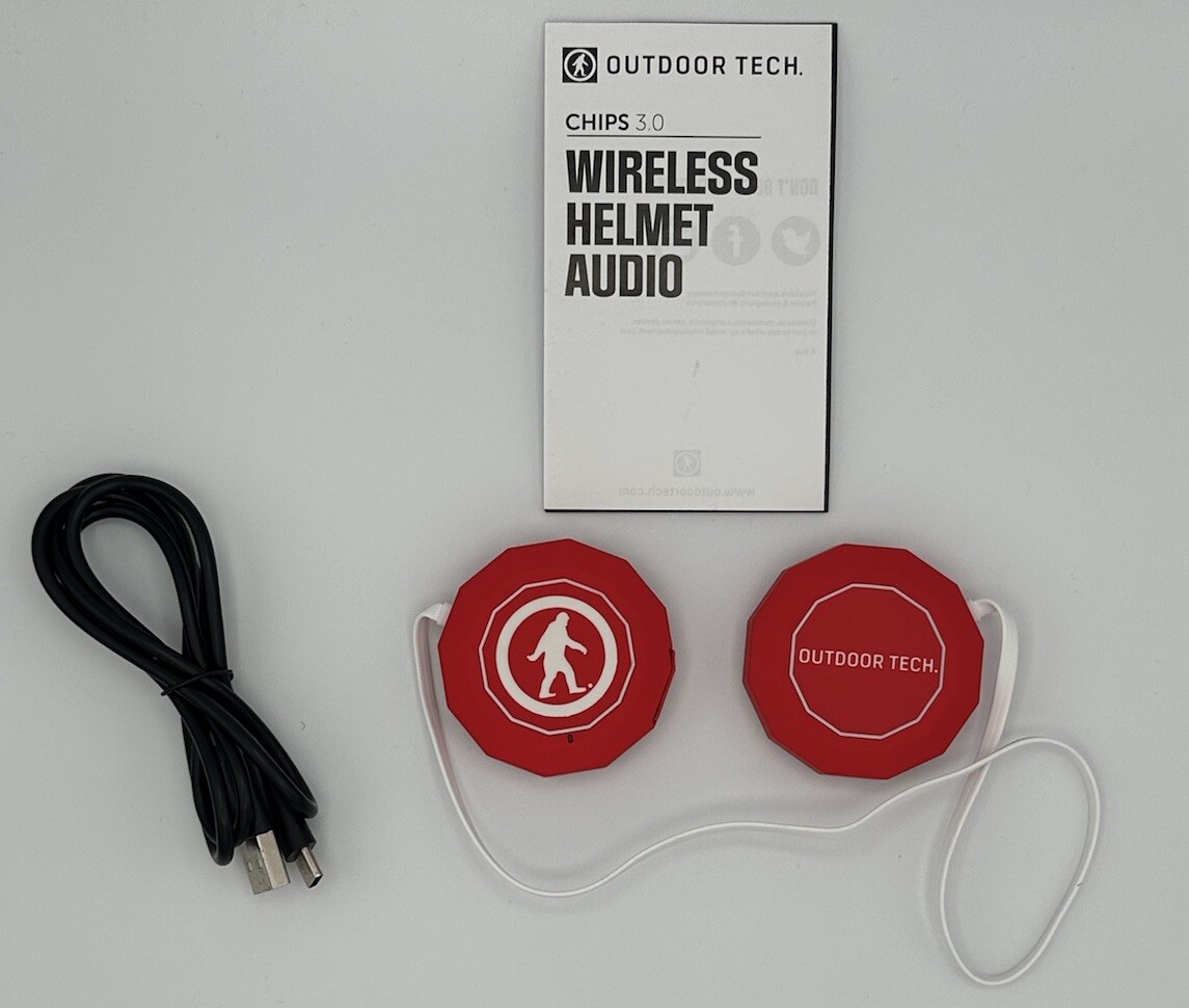 Outdoor Tech Chips 3.0 Wireless Helmet Audio Headset Easy One Touch