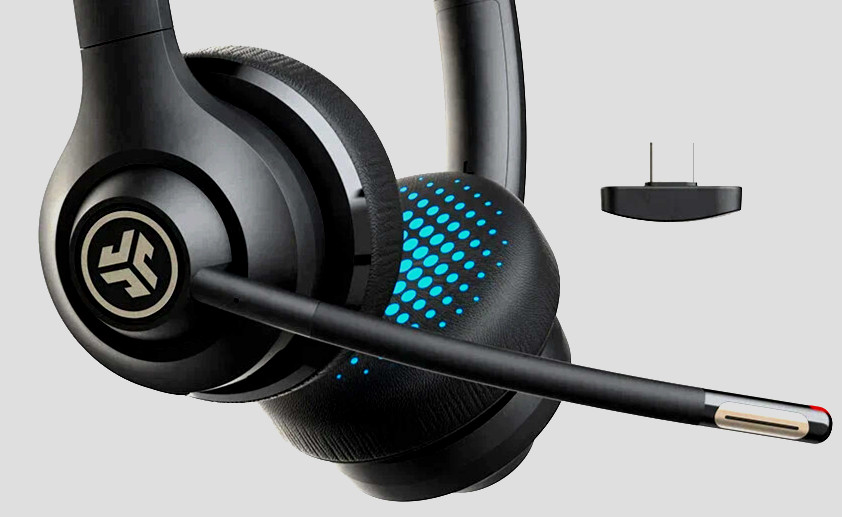 JLab GO Work Wireless & Wired On-Ear Headset 55+ BLUETOOTH MULTIPOINT open box
