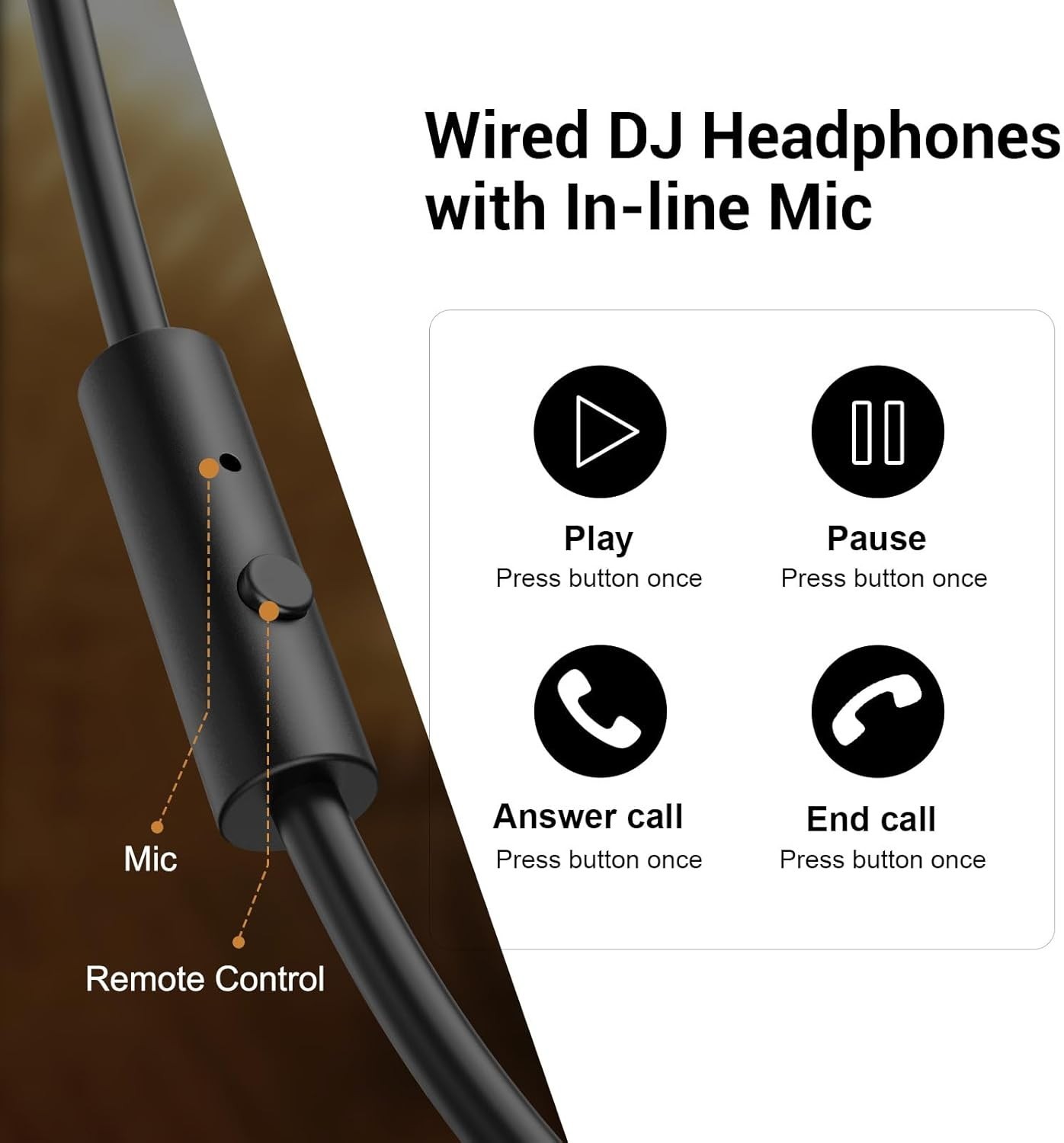 Circumaural Headsets with Noise Isolation and Adjustable Headband for Comfort