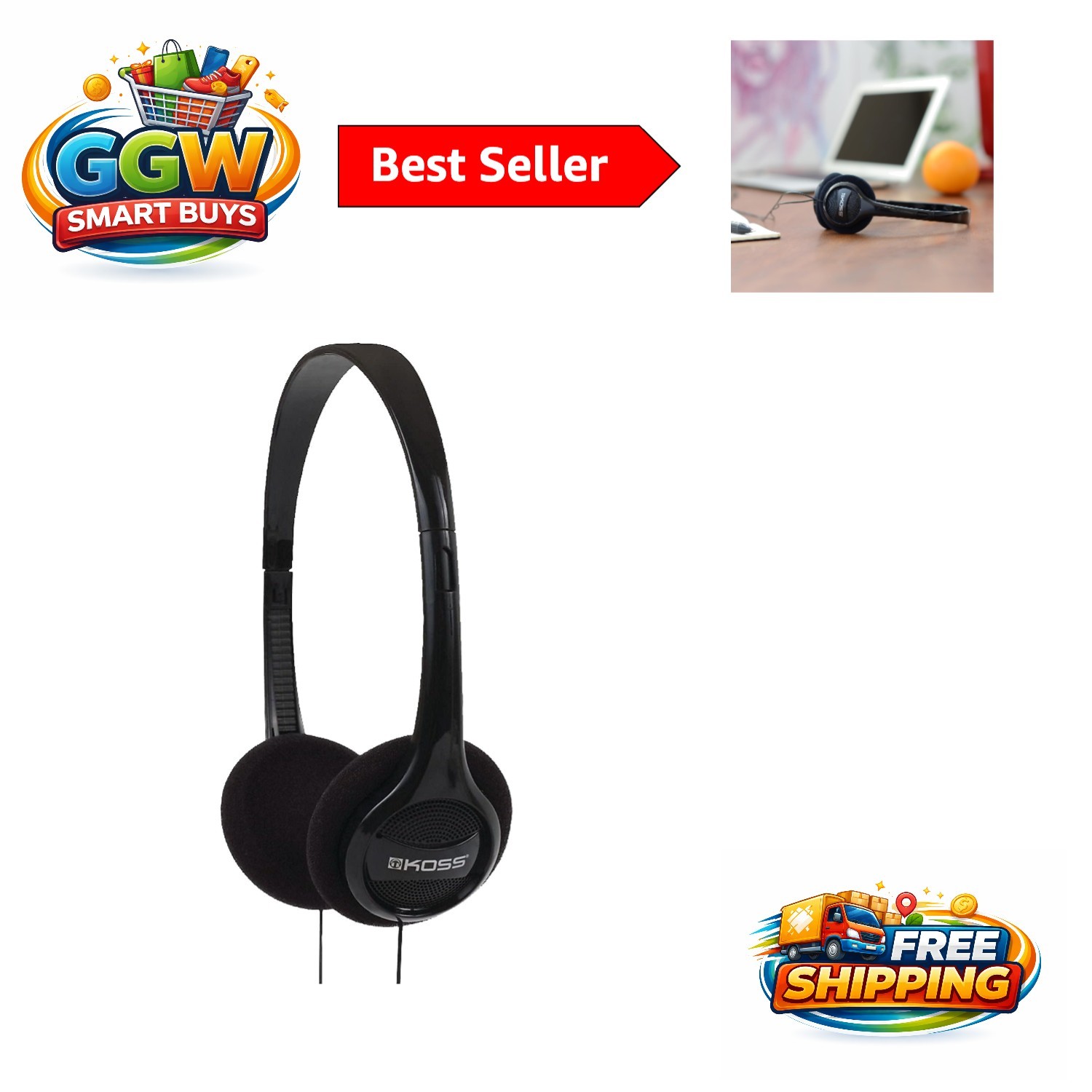 Dynamic Sound Lightweight Headphones for Adults & Kids – 3.5mm Connectivity