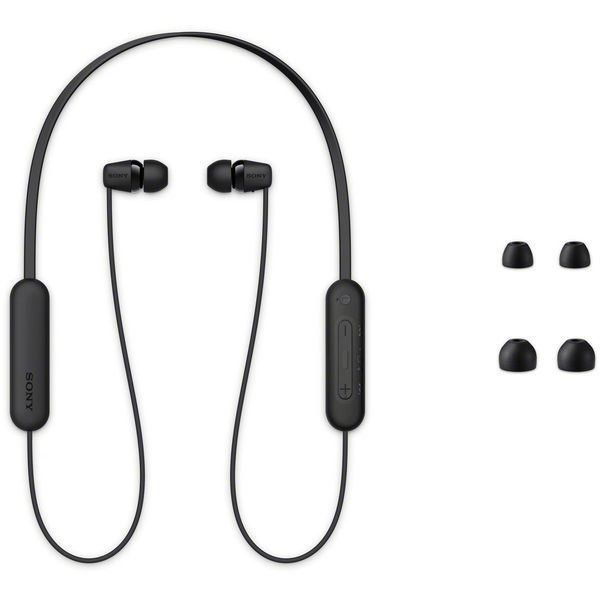 Sony WI-C100 Neckband In-Ear Wireless Bluetooth Earbuds Black DSEE 25h Battery
