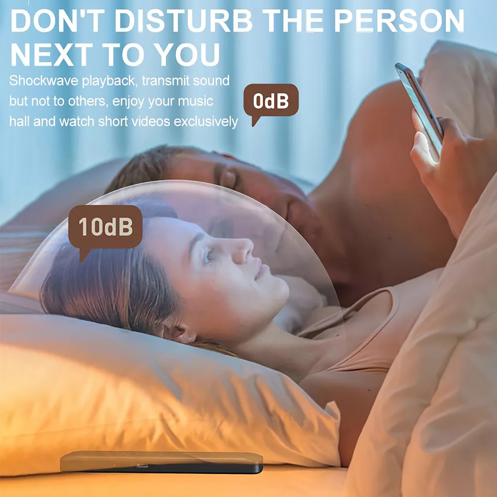 New Travel Rechargeable Bone Conduction Sound Box Under Pillow Speaker