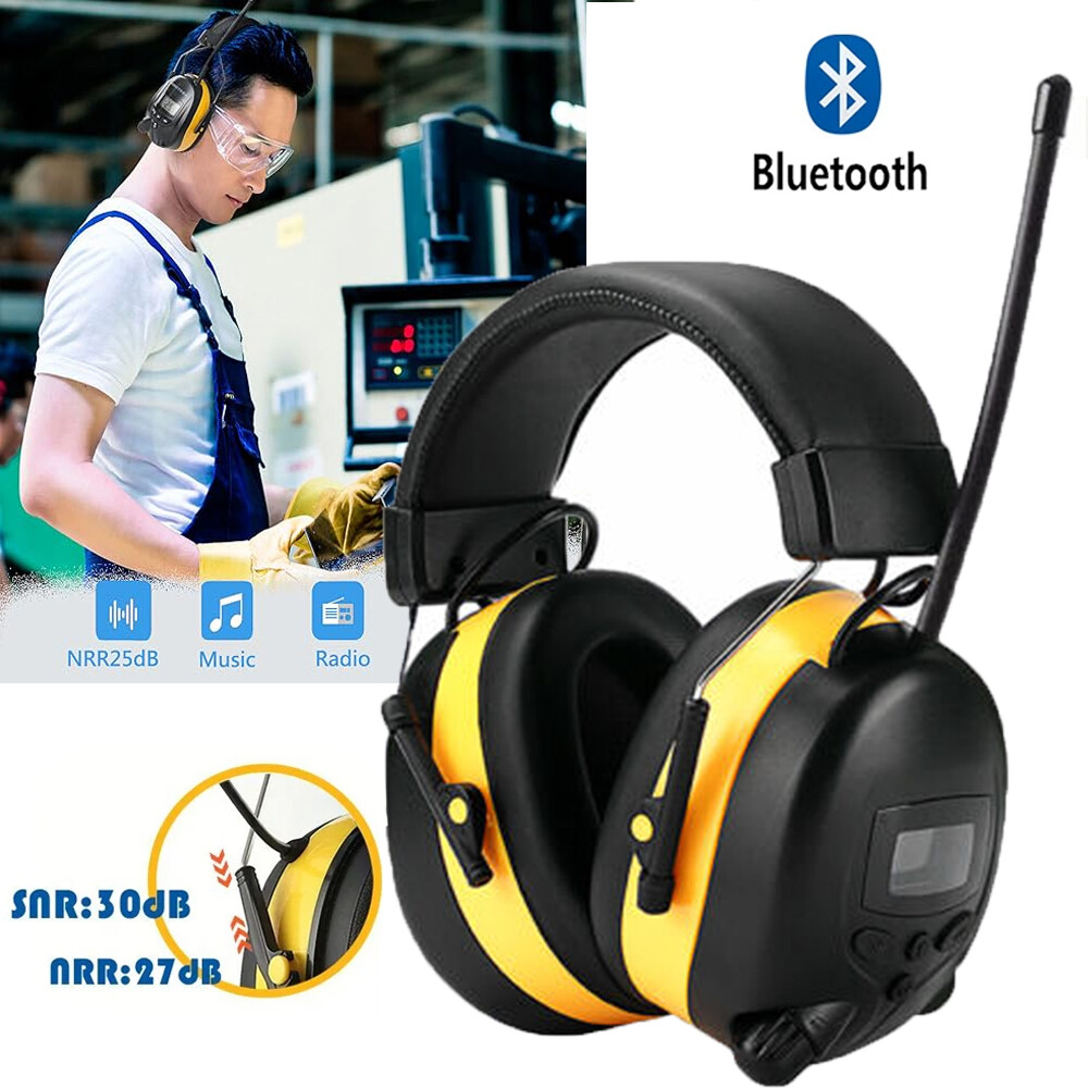 Bluetooth Noise Reduction Safety Ear Muffs Hearing Protection Headphone Mic US