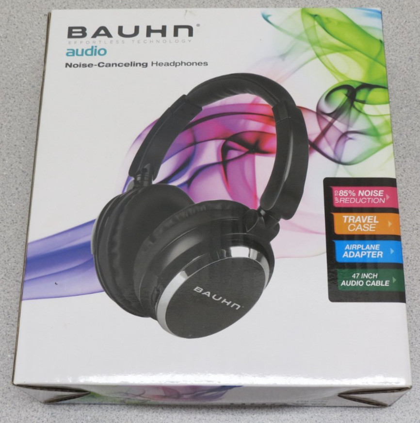 Bauhn Noise-Cancelling Headphones AHP-1192 85% reduction battery Travel Case