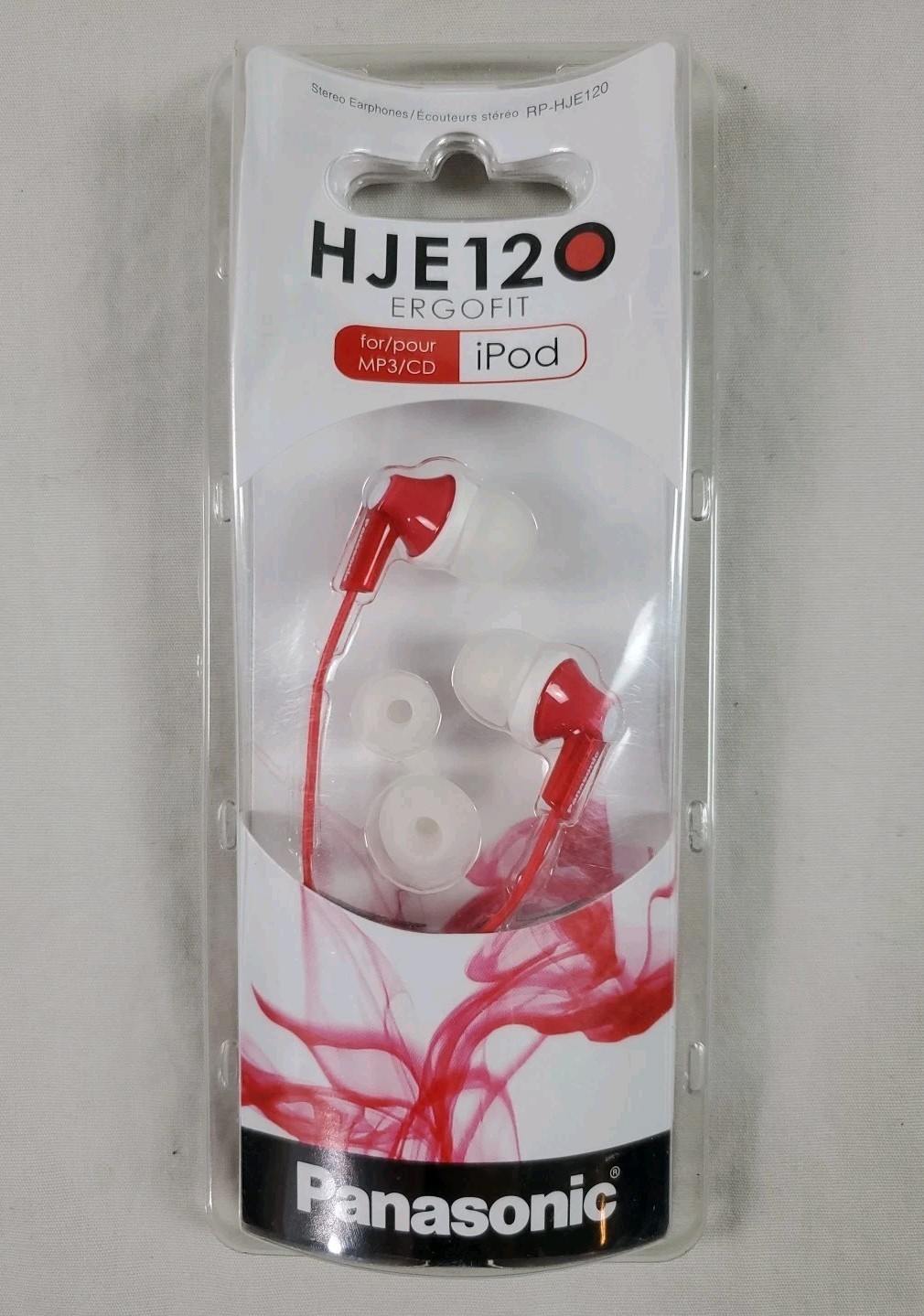 NEW Panasonic HJE 12 Ergo Fit iPod Wired Earbuds RED RP-HJE125 FREE SHIPPING