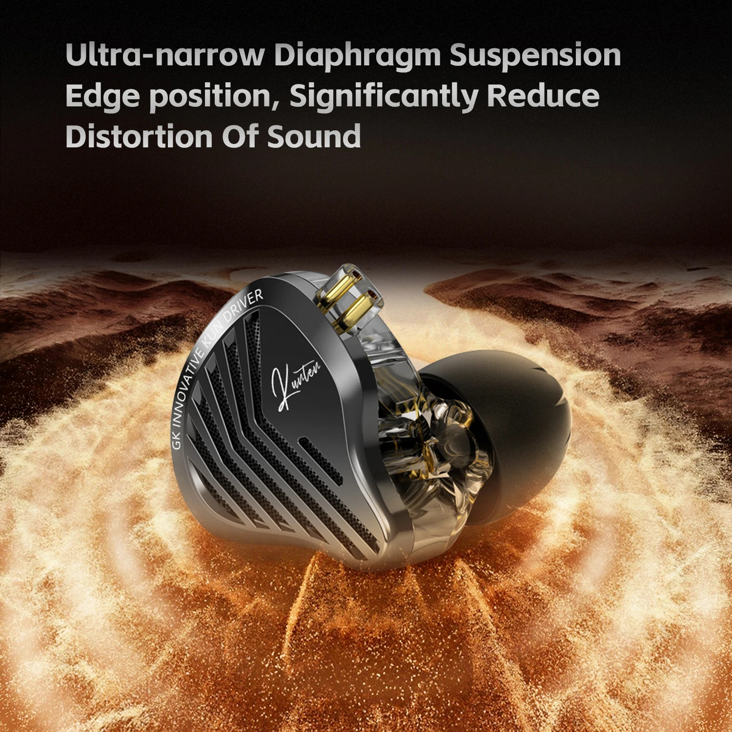 GK KUNTEN Dynamic HiFi In-Ear Headphones Detachable 2PIN Metal Earbuds
