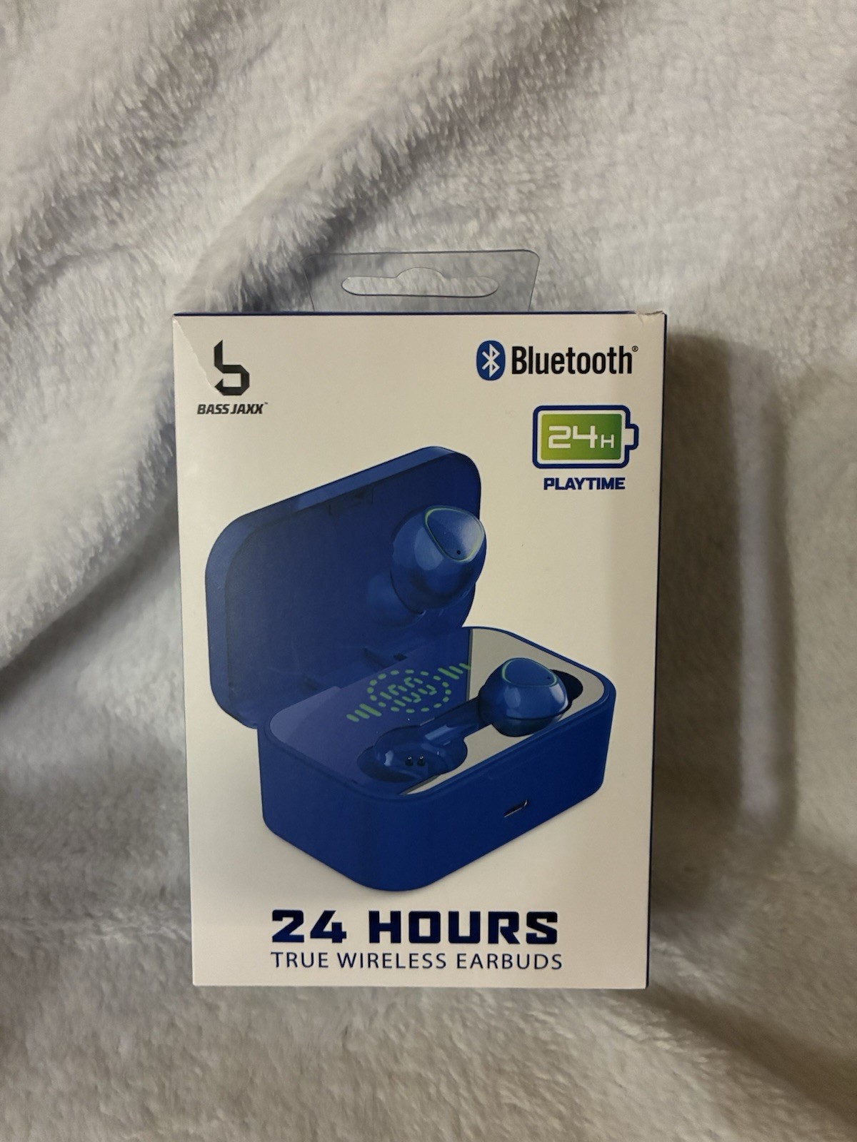 Bass Jaxx 24 Hours True Wireless Earbuds Bluetooth Blue Touch Control Case