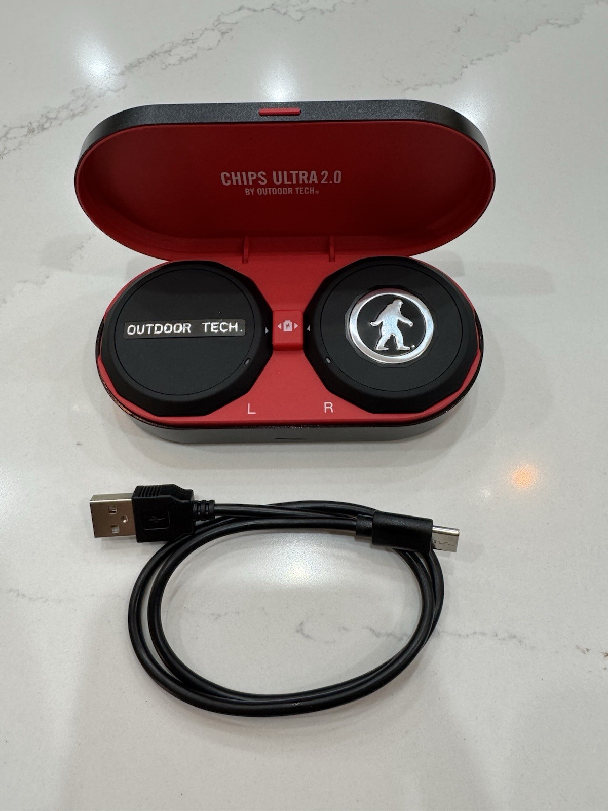 Outdoor Tech Chips Ultra 2.0 Wireless Headphones w/ Charging Case Black/Red