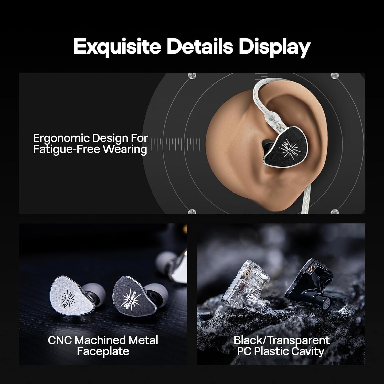 Kiwi Ears Belle In-Ear Monitor 10mm DLC Dynamic Driver Silver with Mic