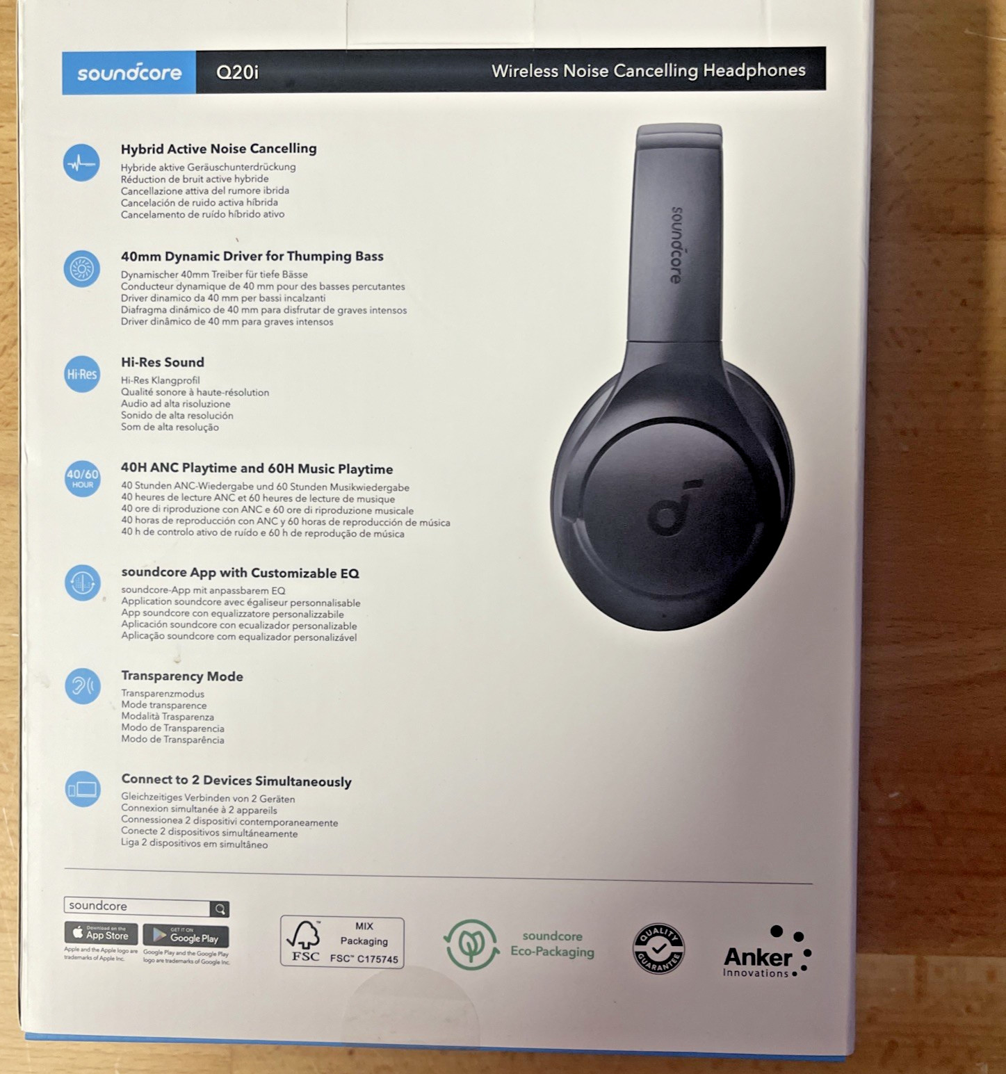 Soundcore by Anker Q20i Hybrid Active Noise Cancelling Headphones, Big Bass