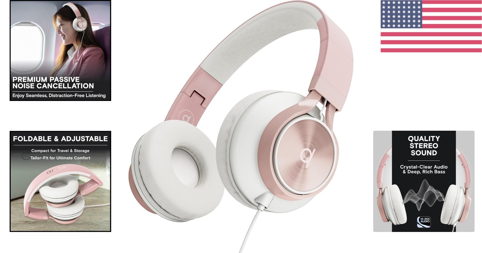 CL750 On-Ear Headphones with Mic & Volume Control for Gaming and Calls
