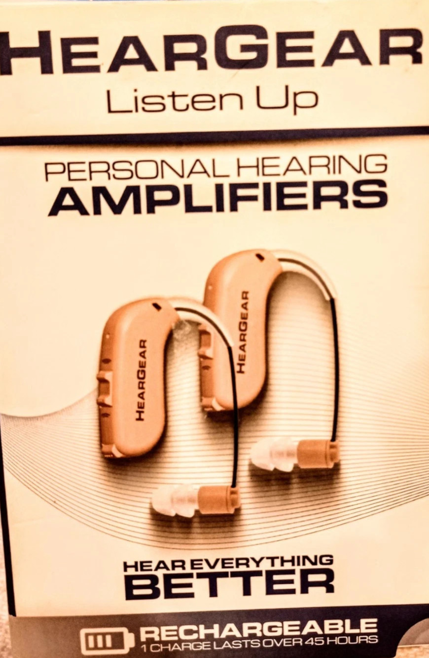 HearGear Listen Up Rechargeable Hearing Amplifier BTE Beige Noise Cancelling