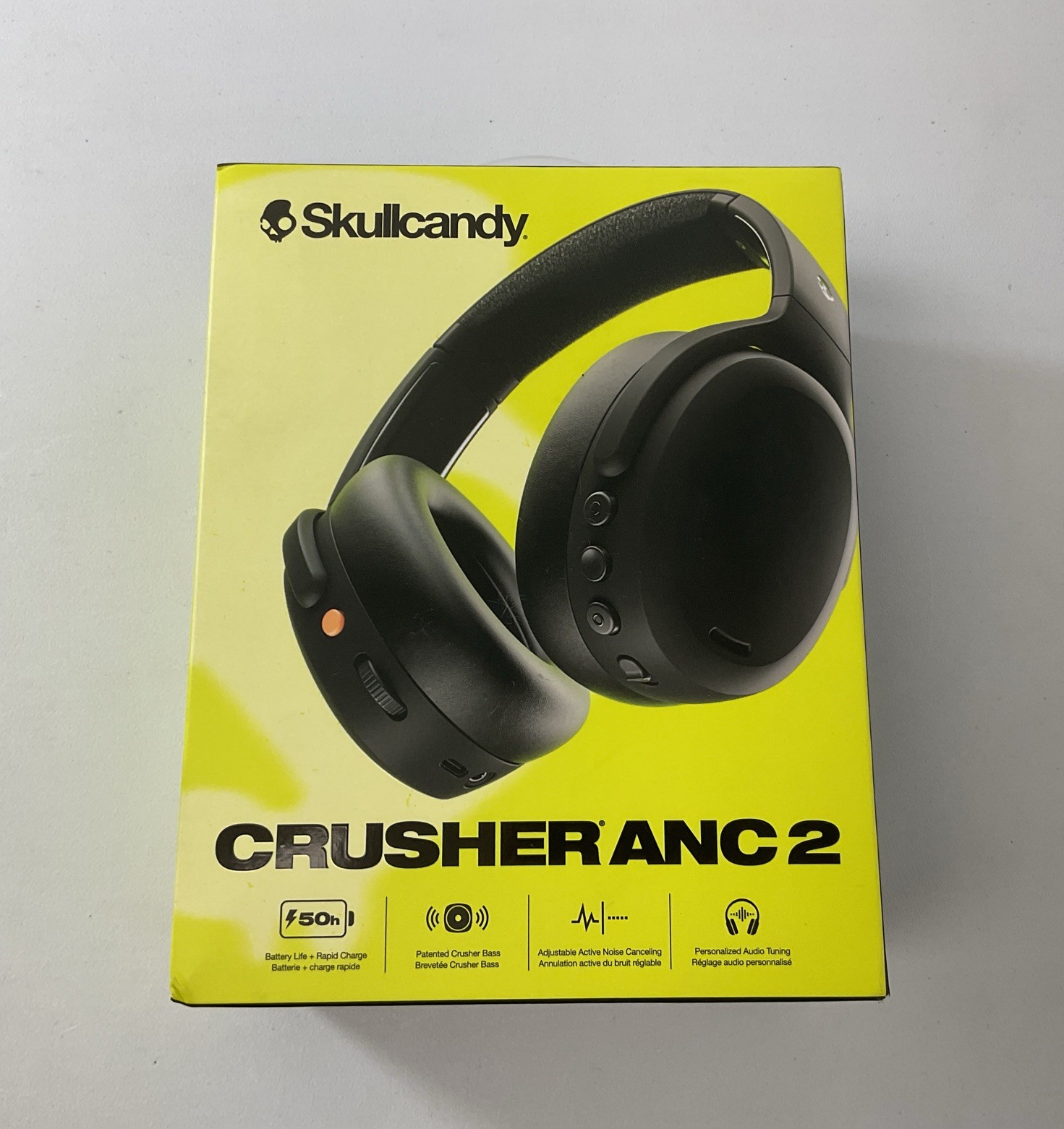 Skullcandy Crusher ANC 2 Wireless Over-Ear Bluetooth Headphones-True Black – NEW