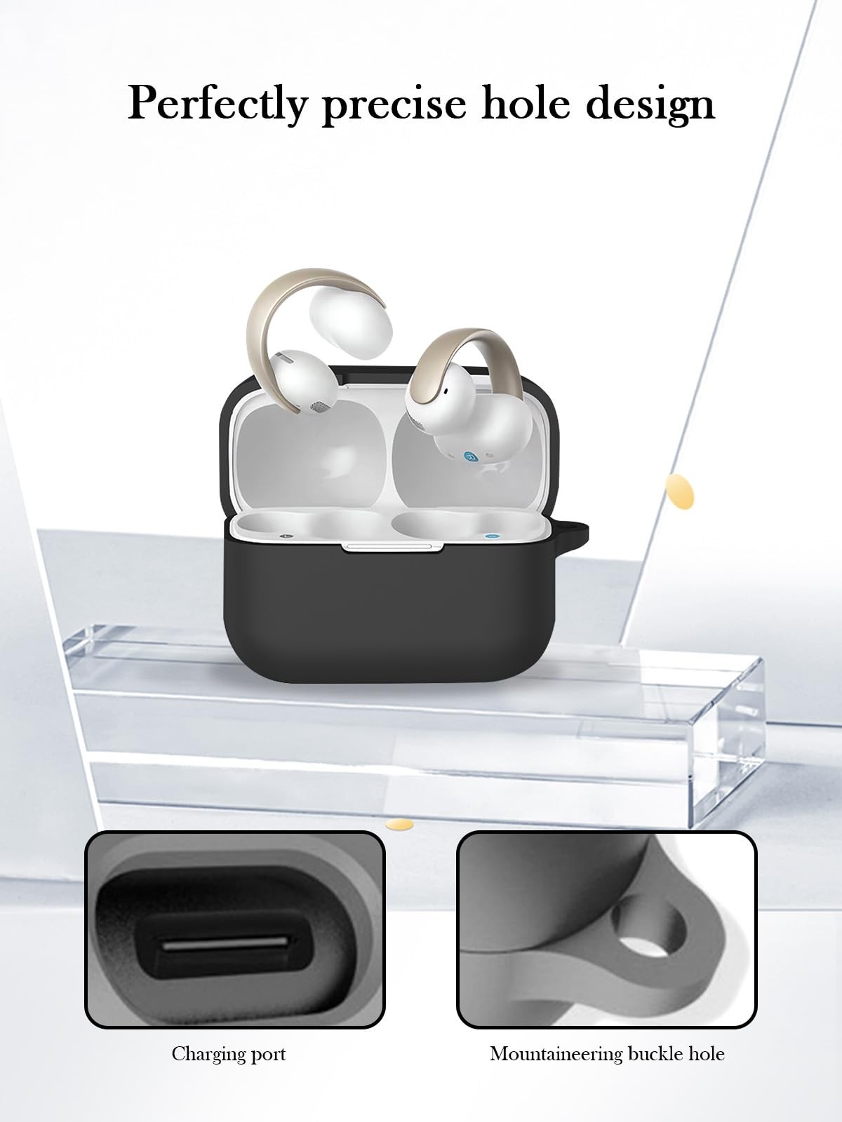 Case for Anker Soundcore AeroClip Open-Ear Clip-On Earbuds,Soft Protective,BOVUG