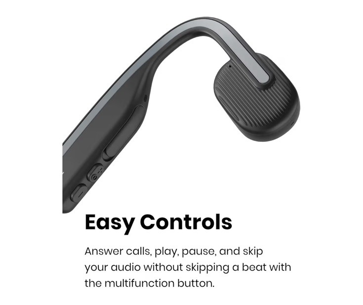 Shokz – OpenMove Bone Conduction Open Ear Lifestyle/Sport Headphones – Gray S661