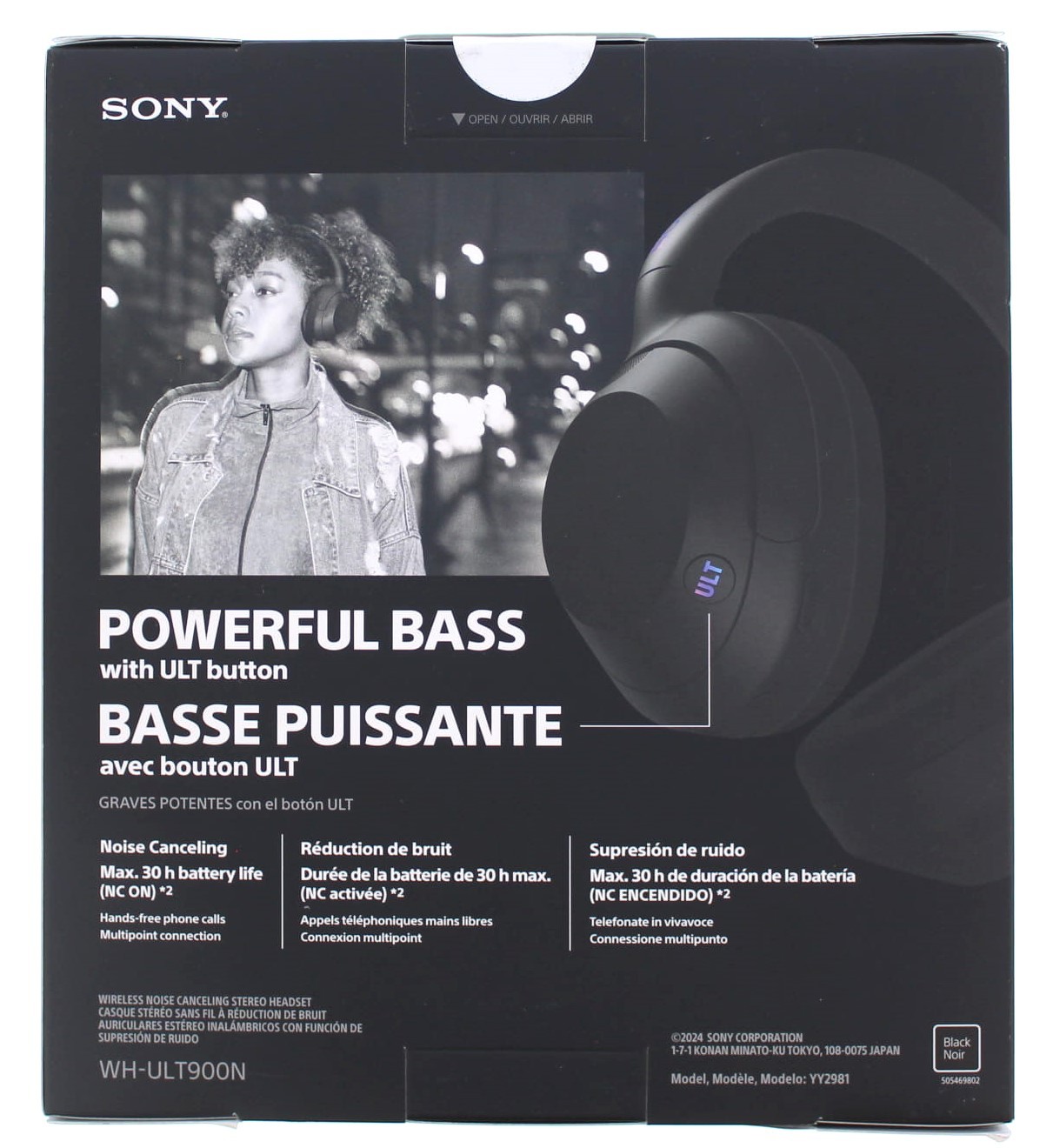 Sony ULT Power Sound Wireless Noise Canceling Stereo Headset Color- Black