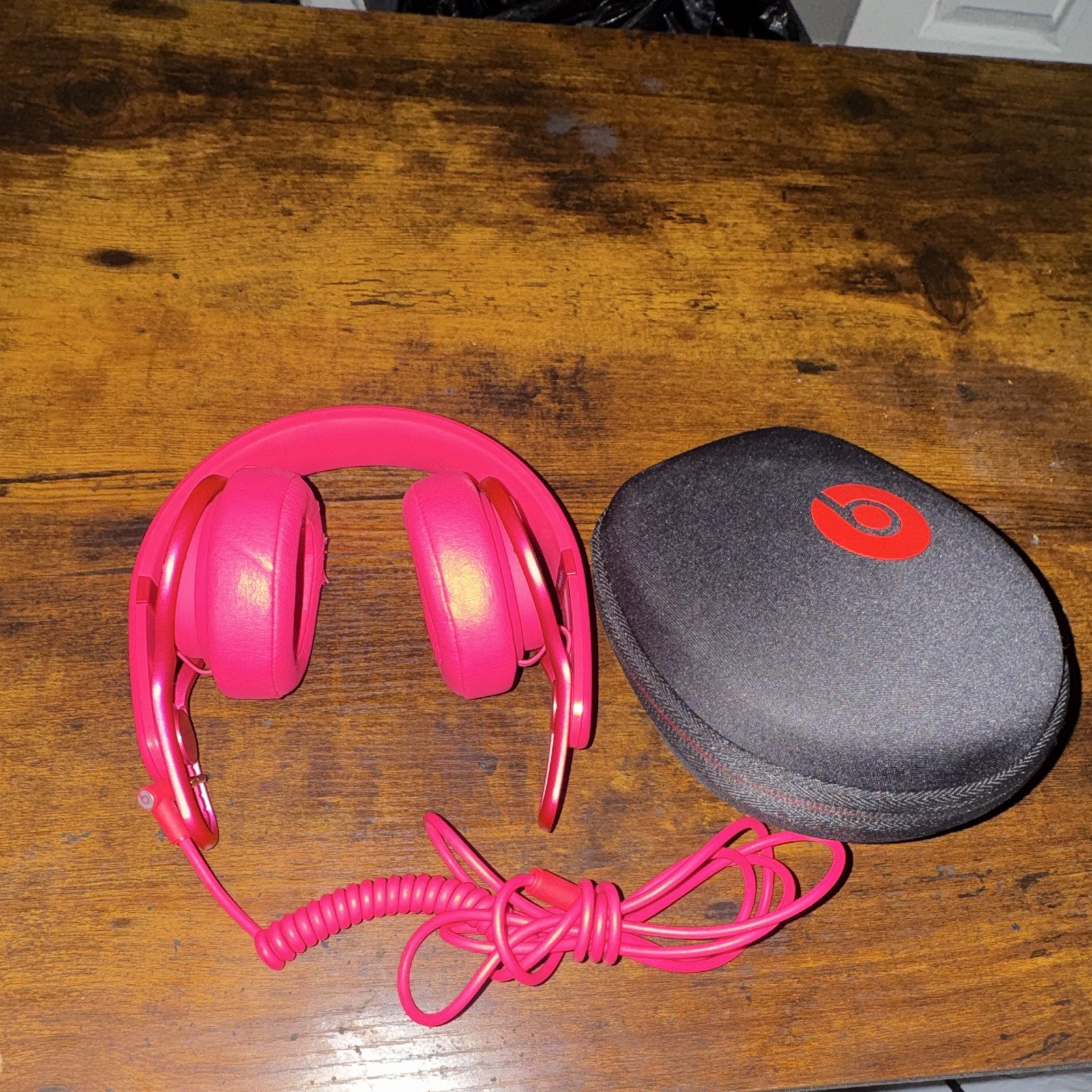 Beats by Dr. Dre Mixr Pink/Red On-Ear Wired 3.5mm DJ Headphones w/ Case