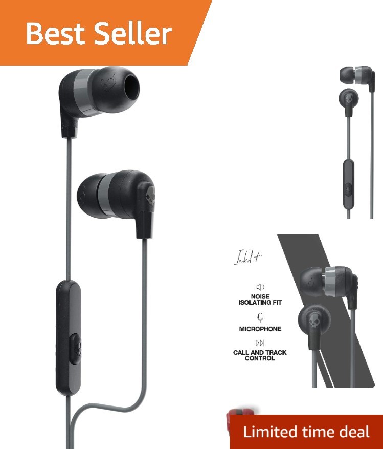Ink’d+ Wired Earbuds: Noise Isolating Sound & In-line Mic – Travel Ready