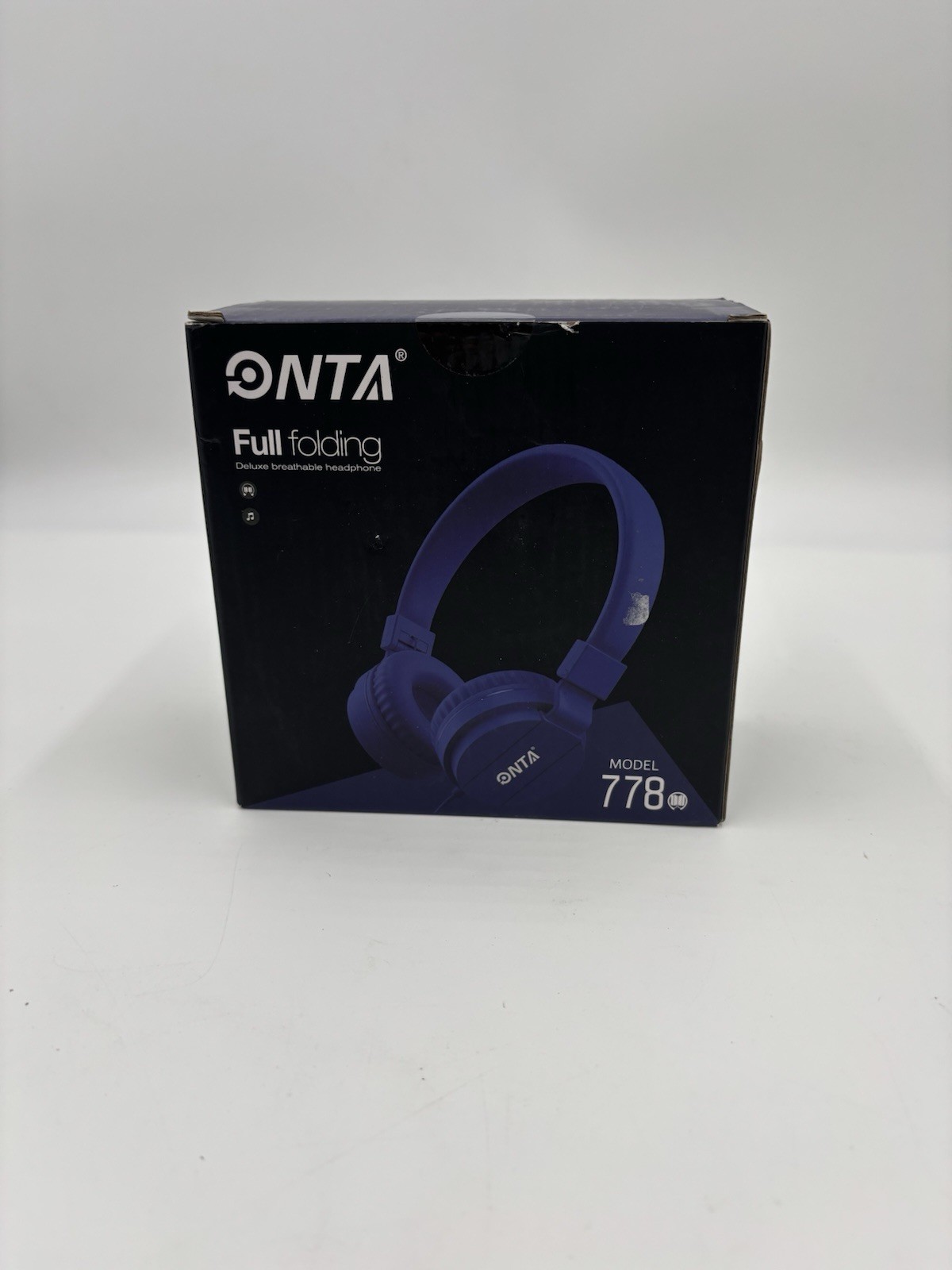 New ONTA Full Folding Headphones Model 778 Dark Blue Cord Length 1.2m