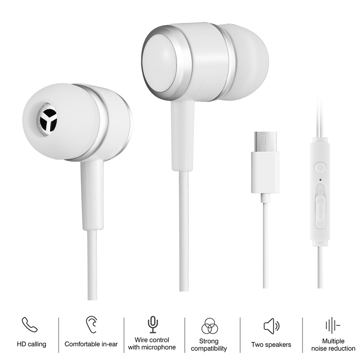 Type C In-Ear Earbuds Headphones Headset For Samsung Galaxy Note9 10 S20 S21 S22