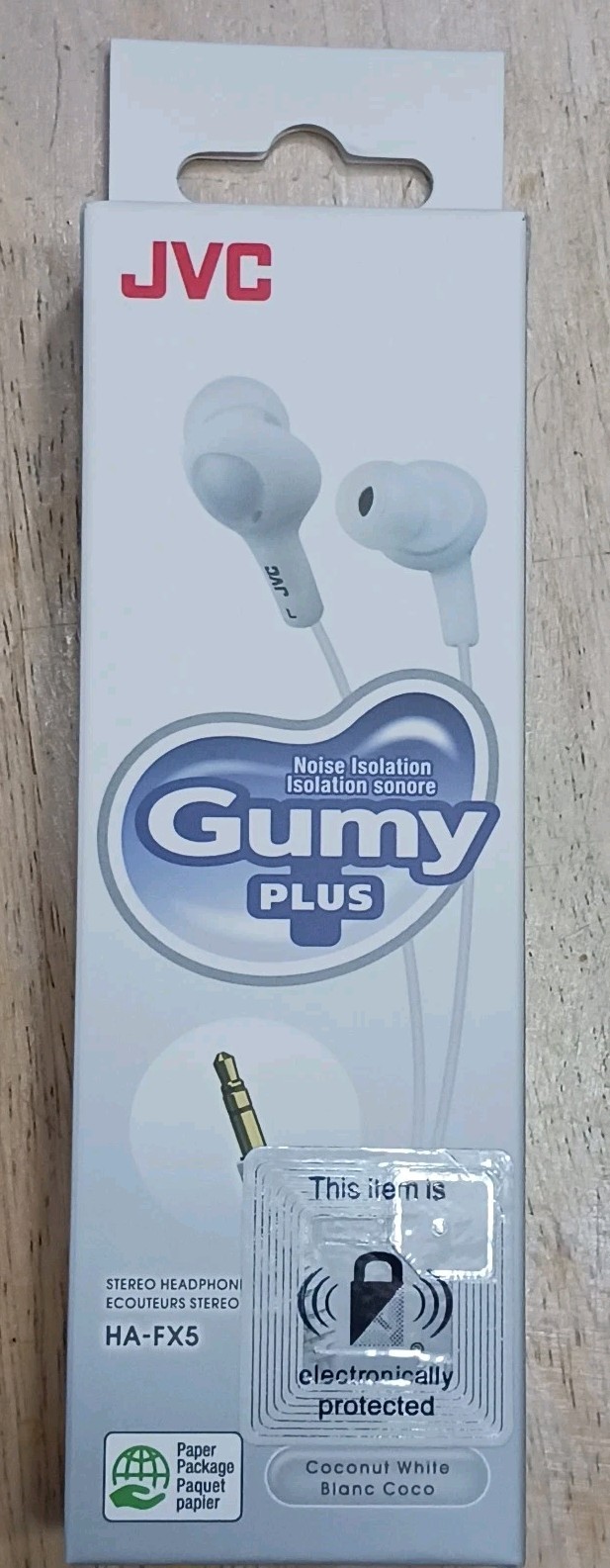 New JVC Gumy Plus HA-FX5 Wired Earbuds Headphones Coconut White