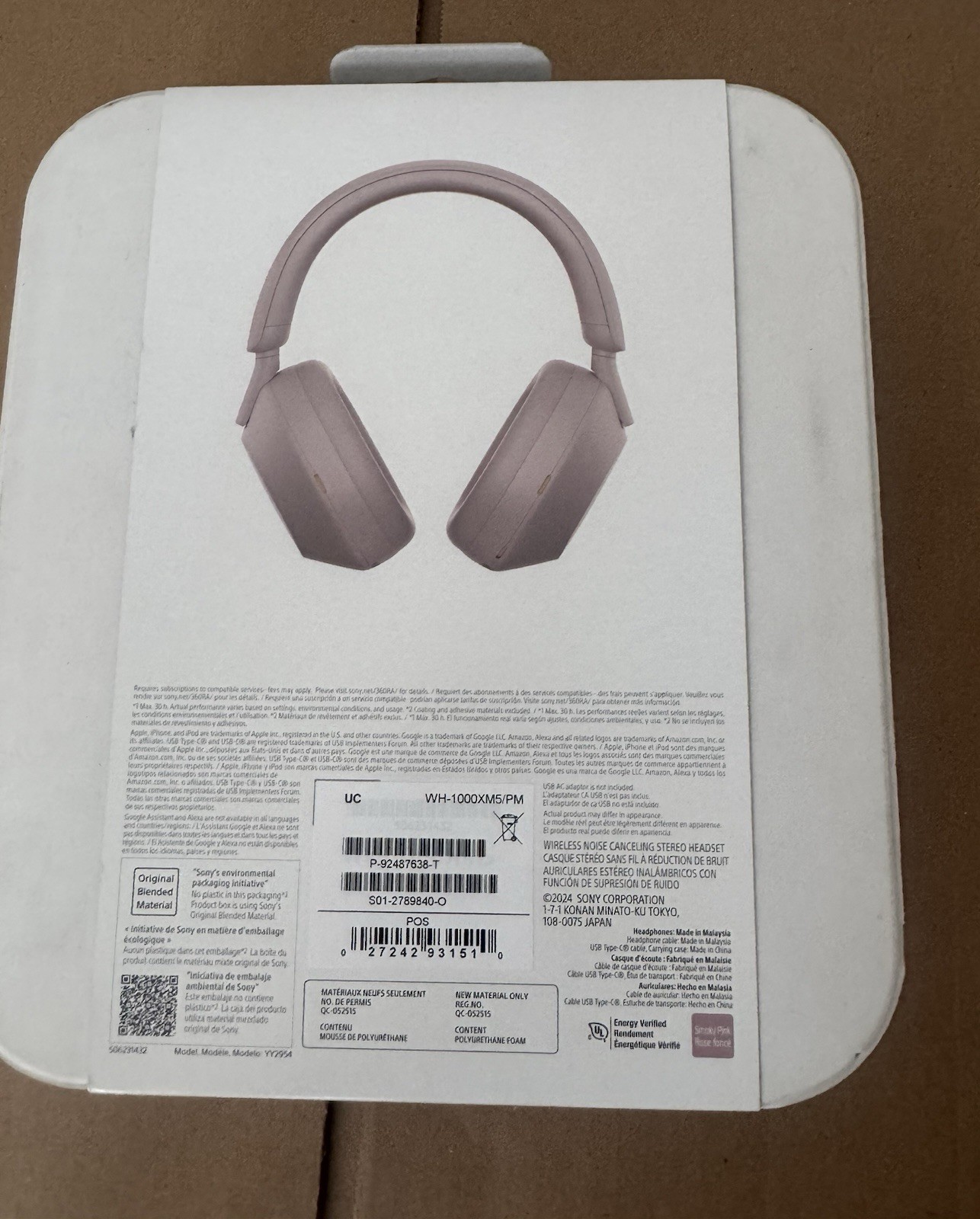 NEW Sony WH-1000XM5 Wireless Noise Cancelling Over-the-Ear Headphones Smoky Pink