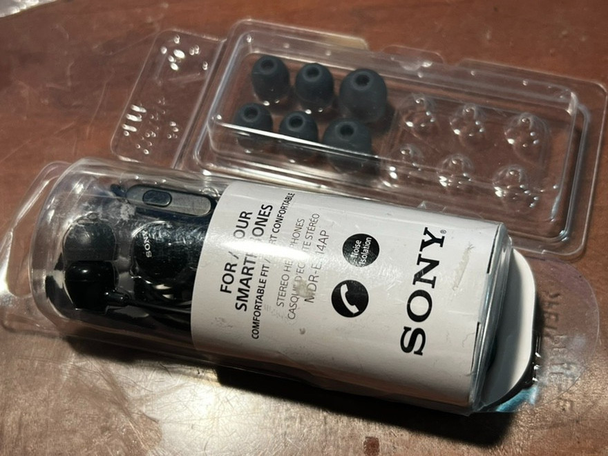 Genuine Sony MDR-EX14AP In-Ear Earbud Headset (Black) w/Tips – Tested
