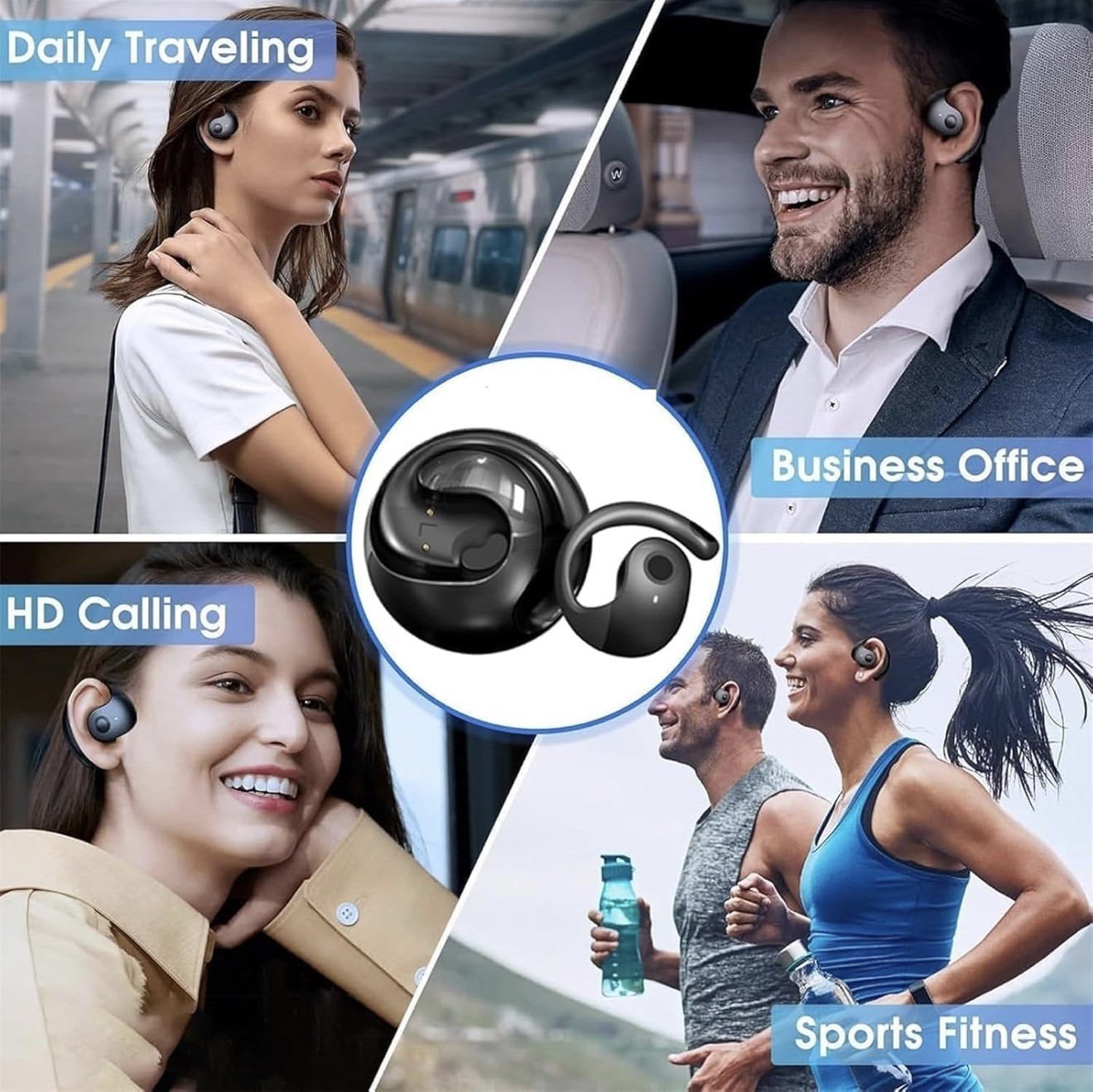 Hyundai HY-T26 Pro Ai Translating, Bluetooth 5.4, OWS Wireless Headphones, Black