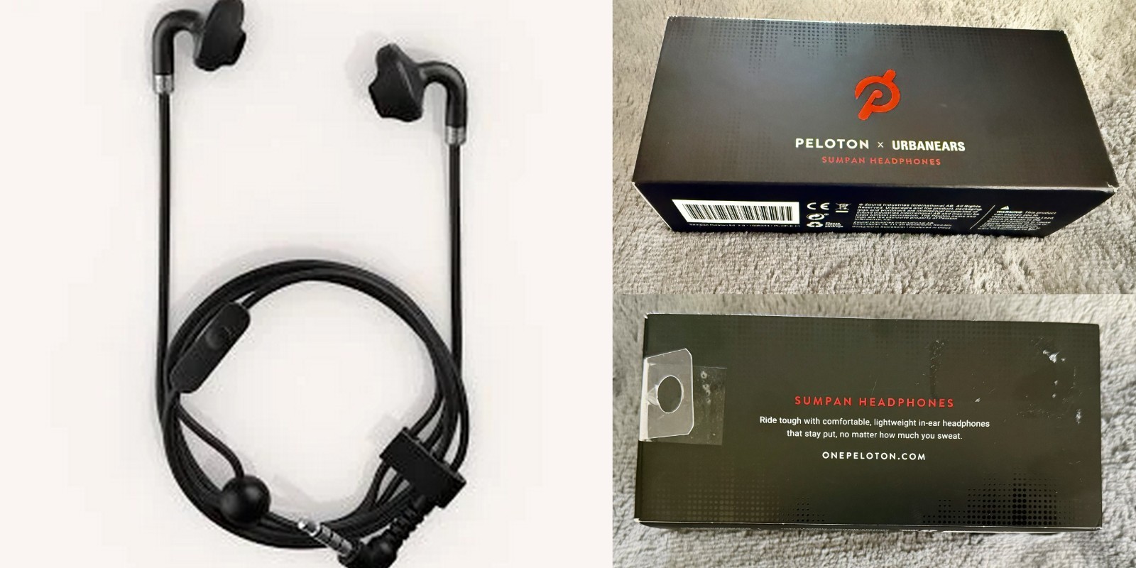 NEW in Box Peloton X Urbanears Sumpan sweat proof slim Headphones Earbuds