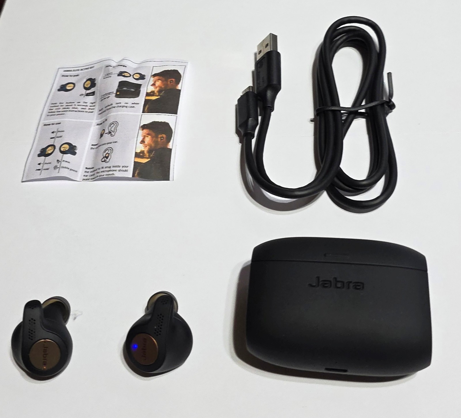 Unused Copper Black Jabra Elite 65t ACTIVE Wireless Earbuds w Charger in Bulk Pk