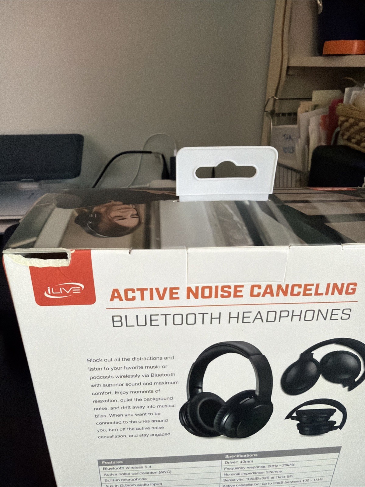 iLive Electronics Active Noise Cancellation Bluetooth Headphones Black
