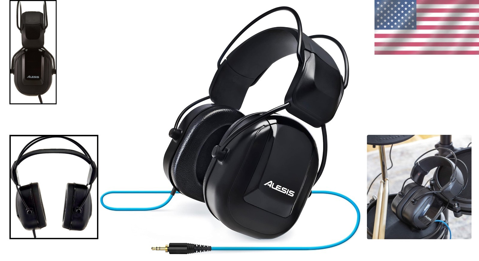Comfortable Noise-Isolating Headphones for Professional Drummers – 1/4″ Adapter