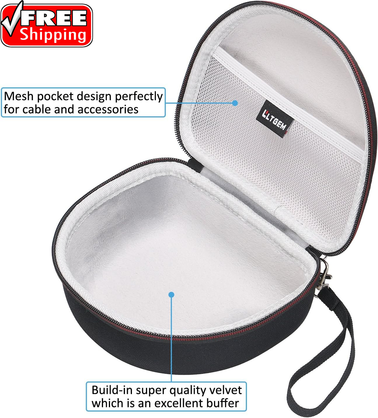 LTGEM Case Compatible with Sony MDR7506 Professional Large Diaphragm Headphone,