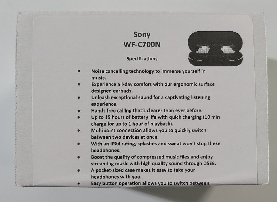 Sony WF-C700N Truly Wireless Earbuds, Violet