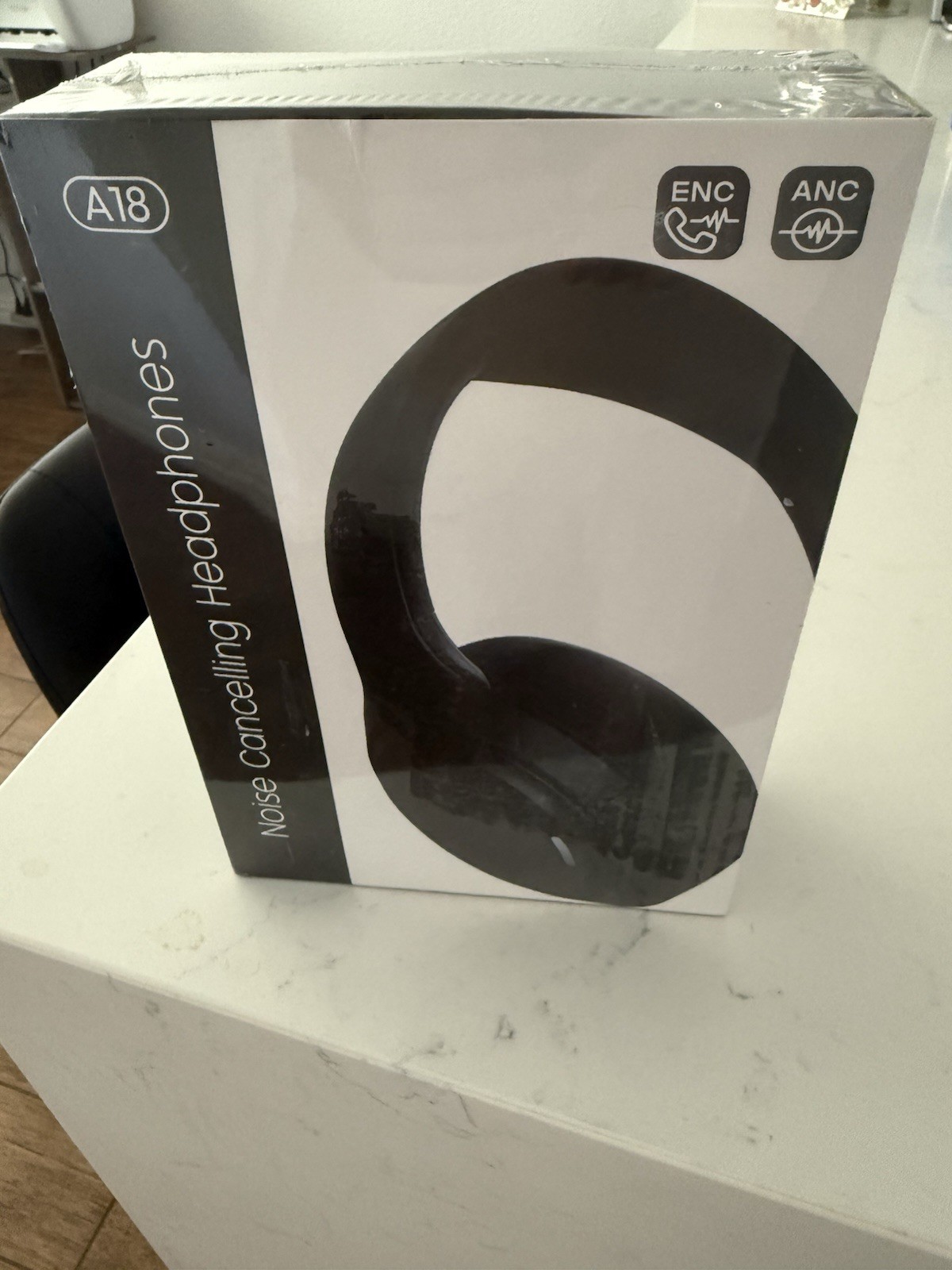 A18 Bluetooth Over-Ear Headphones, Active Noise Cancelling (ANC), Black