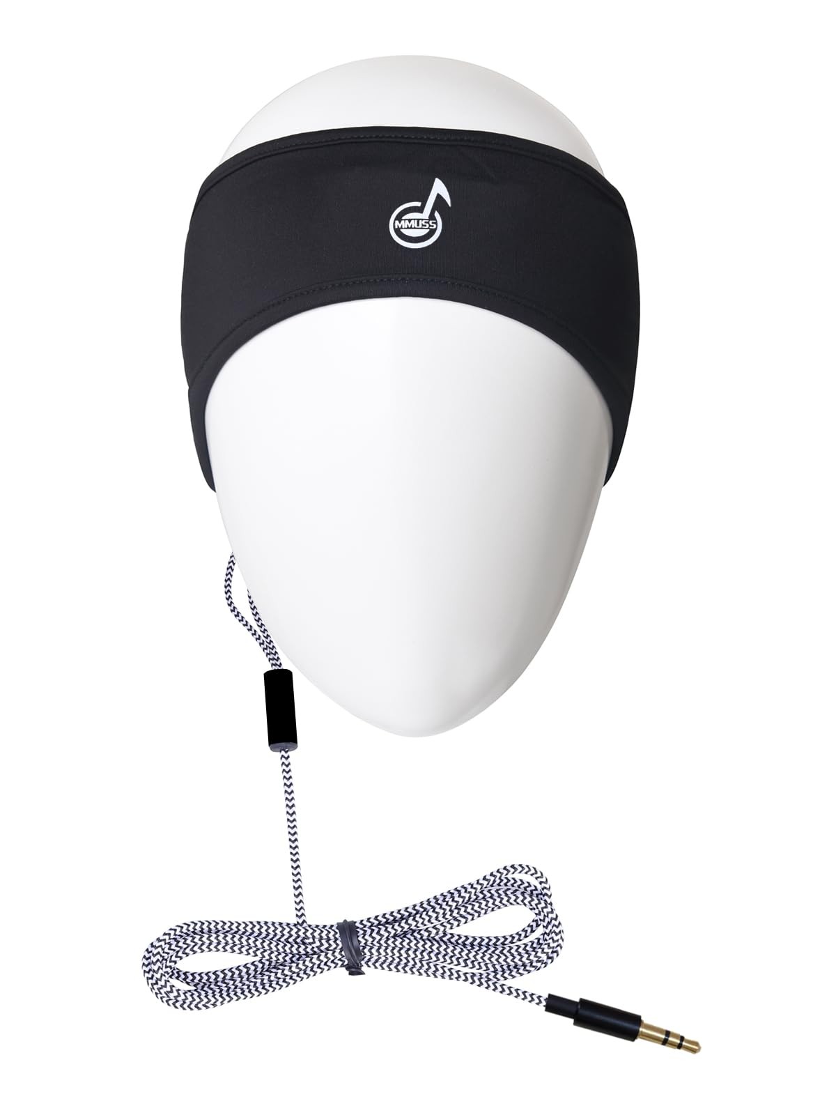 MMUSS Sleep Headphones Stereo with one size fits all, Black 3.5mm Jack