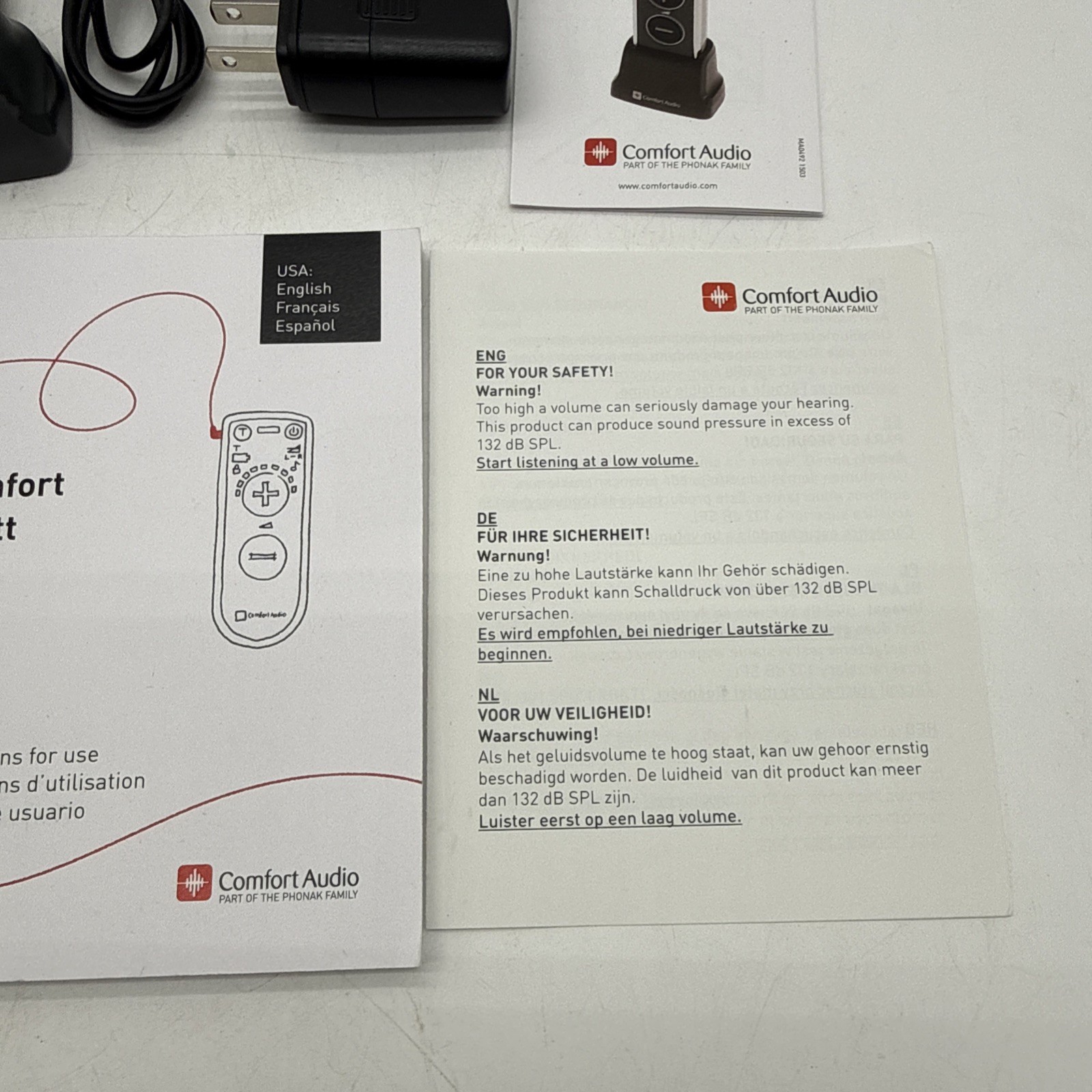 Comfort Audio Duett Personal Listener w/ Headphones & Earphones – Model 052-4110
