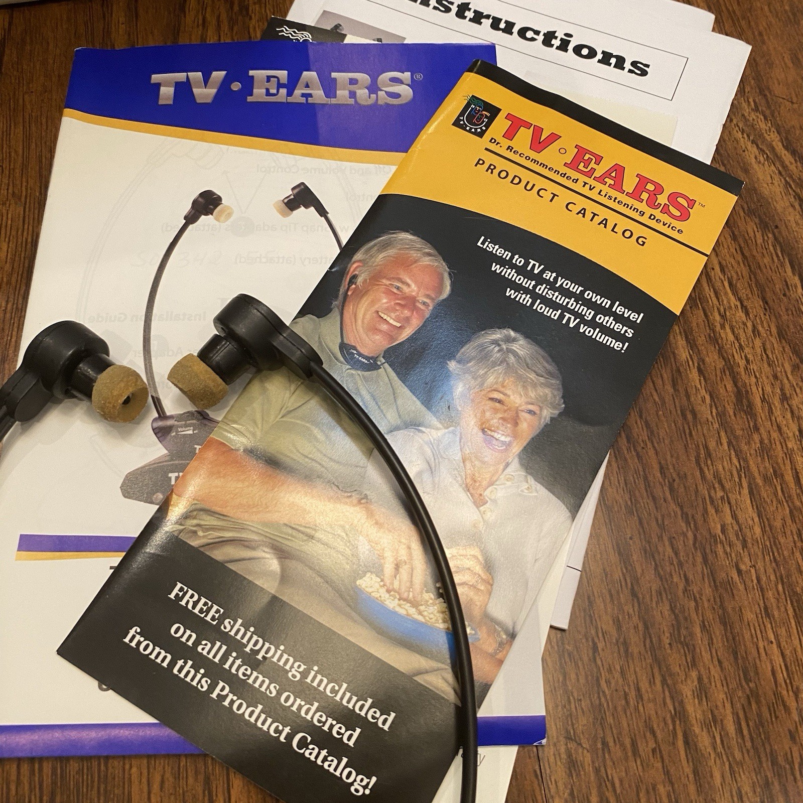 TV EARS Wireless Headphones 2.3Mhz System Charging Base Power Cord Ear Tips++