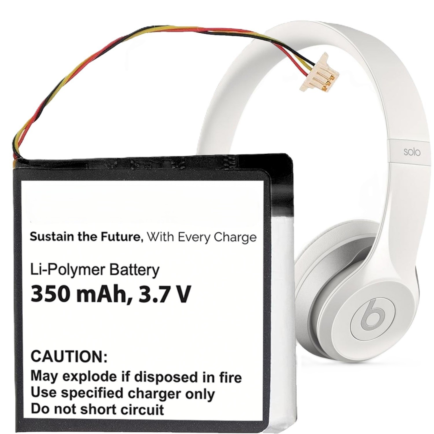 for Wireless Beats by Dr.Dre Solo 2,3 Lithium Polymer Battery 3.7V 350 mAh 1Pack