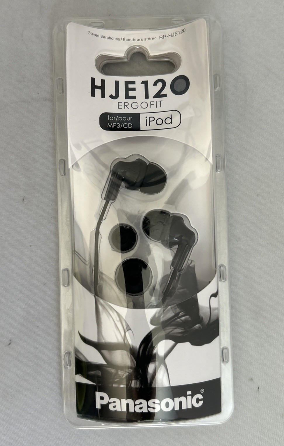 Panasonic RP-HJE120 Ergofit Wired In-Ear Stereo Earbud Headphones Black New