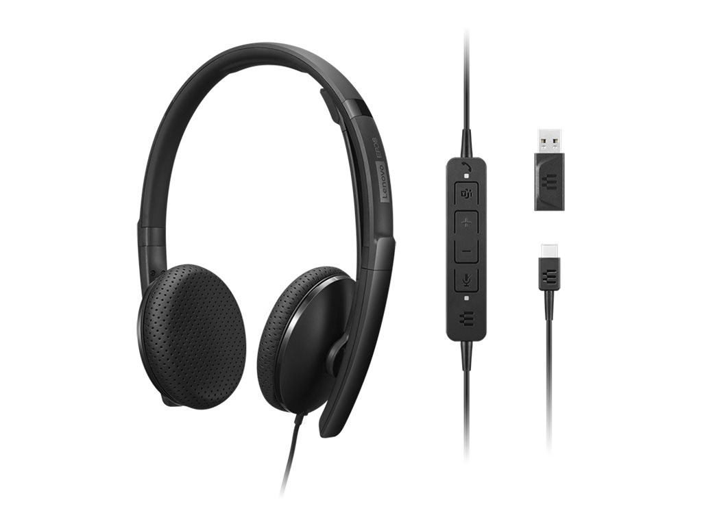 Lenovo 4XD1M45626 Wired 20 20000Hz 137g Earphone Black Wired VoIP Headset