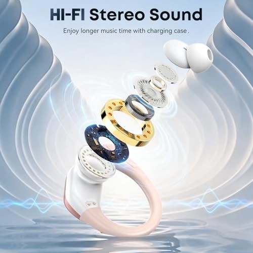 Wireless Bluetooth Earbuds Sports Headphones 80Hrs Playtime IPX7 Waterproof Rose