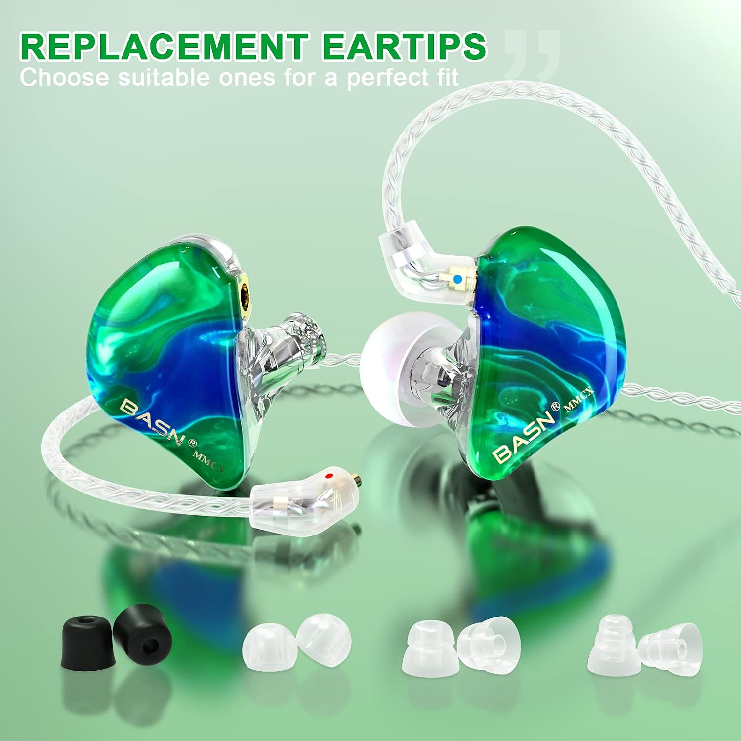 BASN in Ear Monitor Headphones for Musicians, Triple Driver Noise Isolating Earp