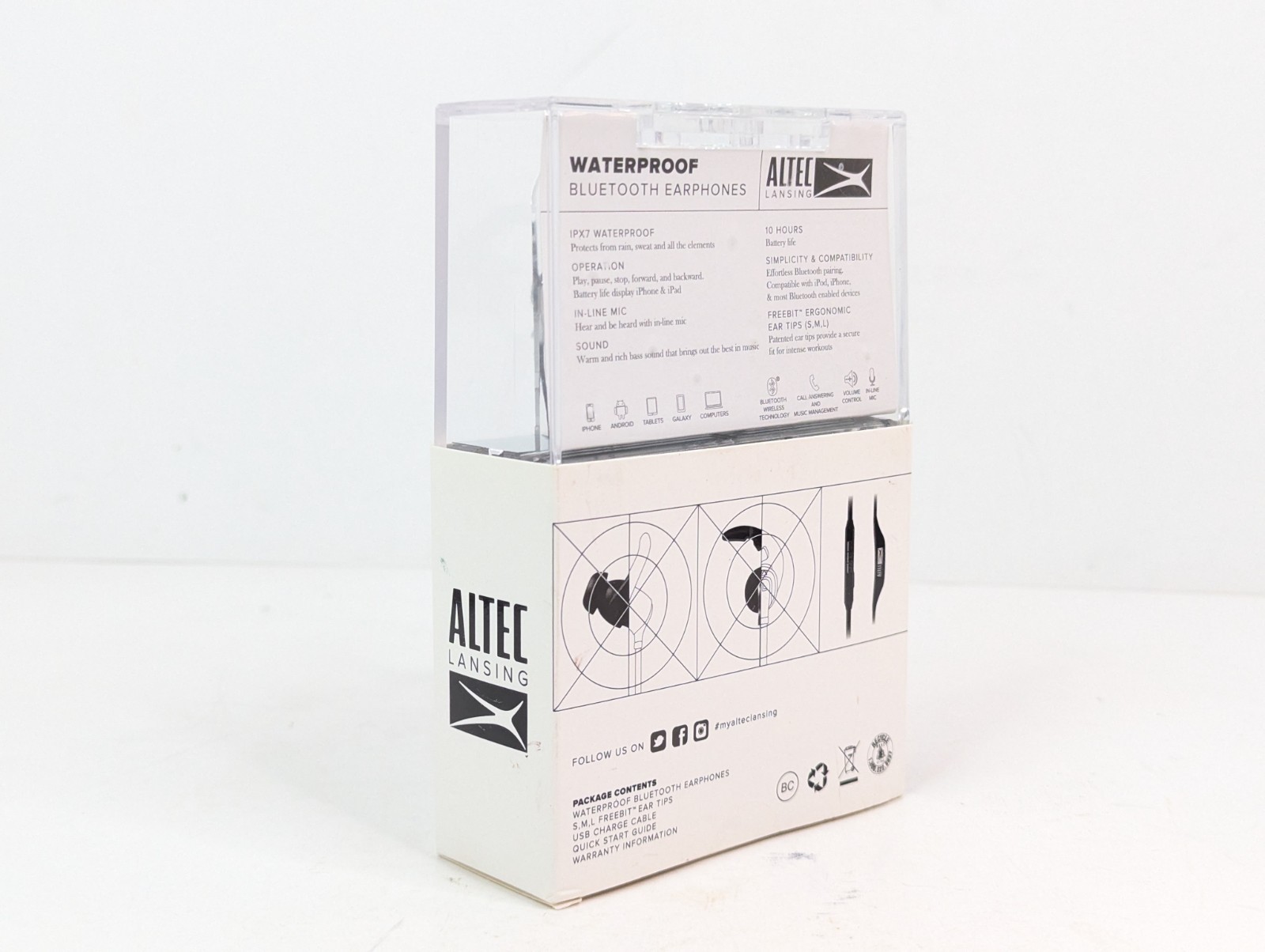Altec Lansing Bluetooth Waterproof Sweatproof IPX7 10 Hours Playtime New