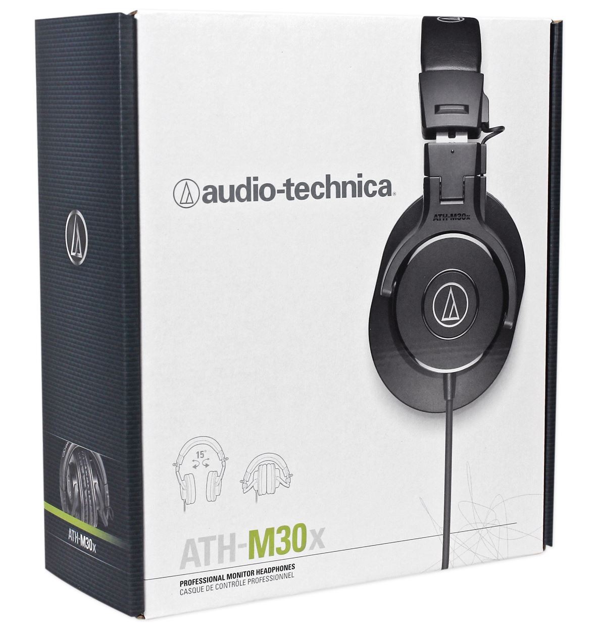 Audio Technica ATH-M30X Professional Studio Monitor Headphones+CAD Recording Mic