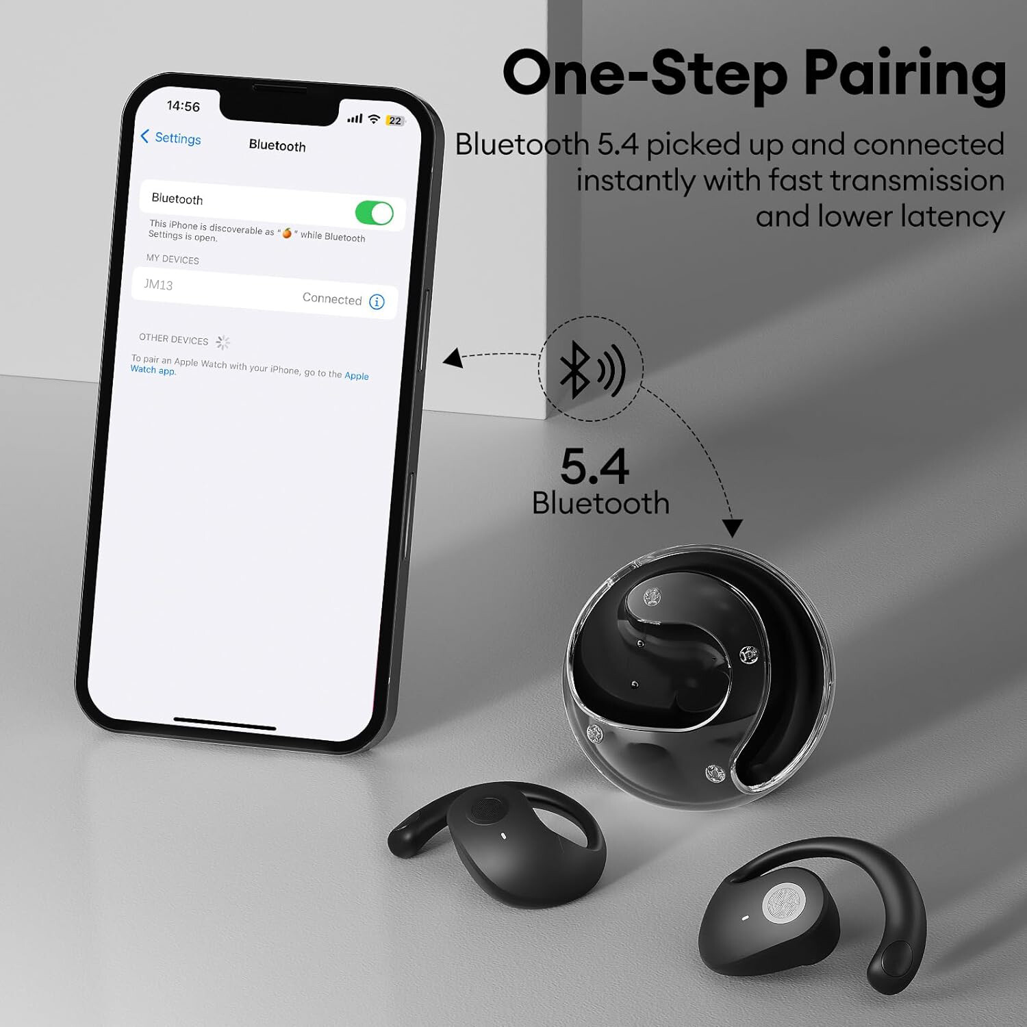 OWS Bluetooth 5.4 Open Earphones Sport Wireless Headphones Ball Ear Hook Headset