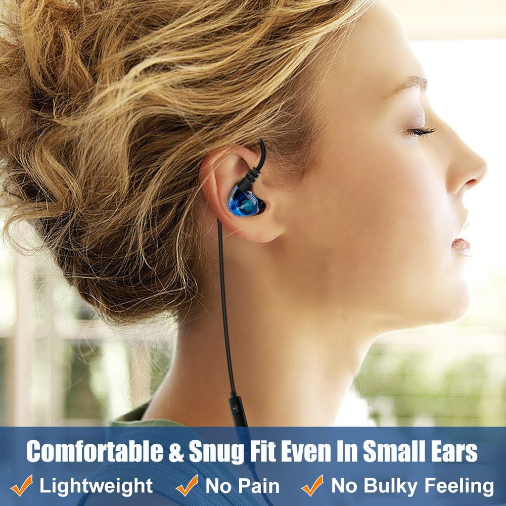 Wired over Ear Earbuds for Kids Women Small Ears, Sport In-Ear Headphones Earhoo